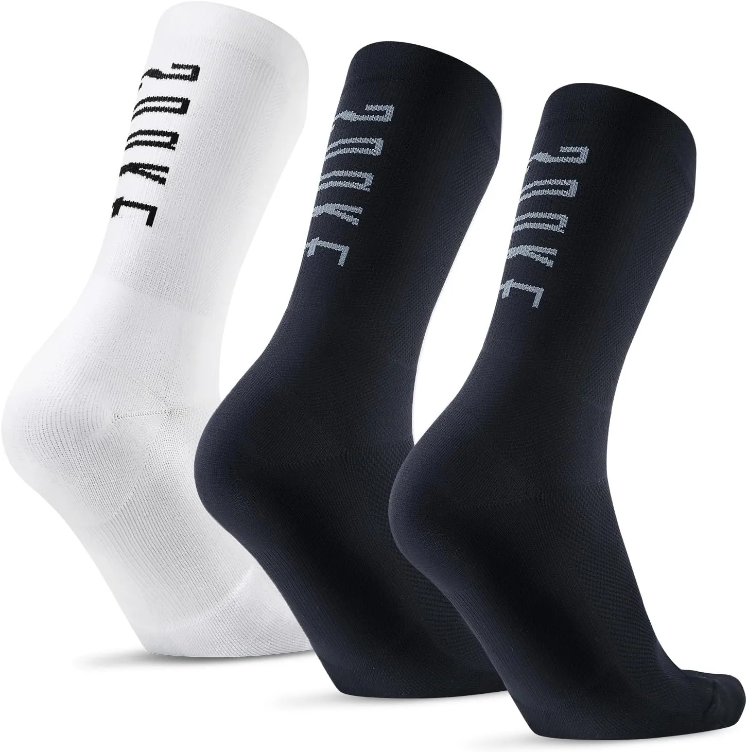 Souke Sports Crew Cycling Socks for Men and Women, Breathable Cushioned Moisture Wicking Athletic Compression Socks