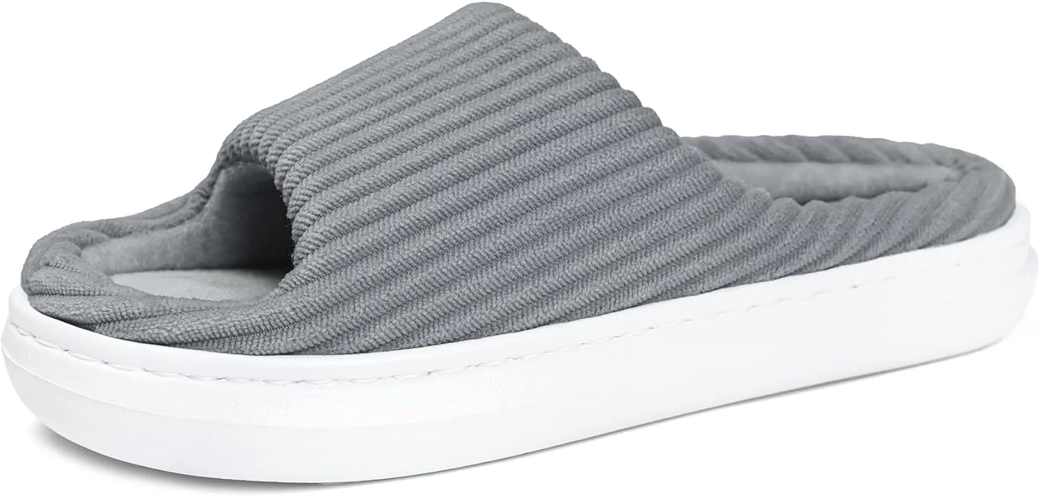 SOULROSE Summer House Memory Foam Slippers Comfy Spa Bedroom Slides Women Cloud Lightweight Waffle Cozy Open Toe Indoor Outdoor Platform Shoes