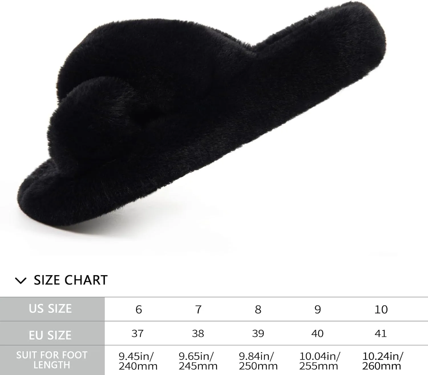 SOULROSE Women's Slippers Open Toe Memory Foam House Slippers for Women Fuzzy Furry Comfy Faux Fur Bedroom Platform Indoor Outdoor Slide Shoes with Anti-Slip Sole Womens Gift Slippers