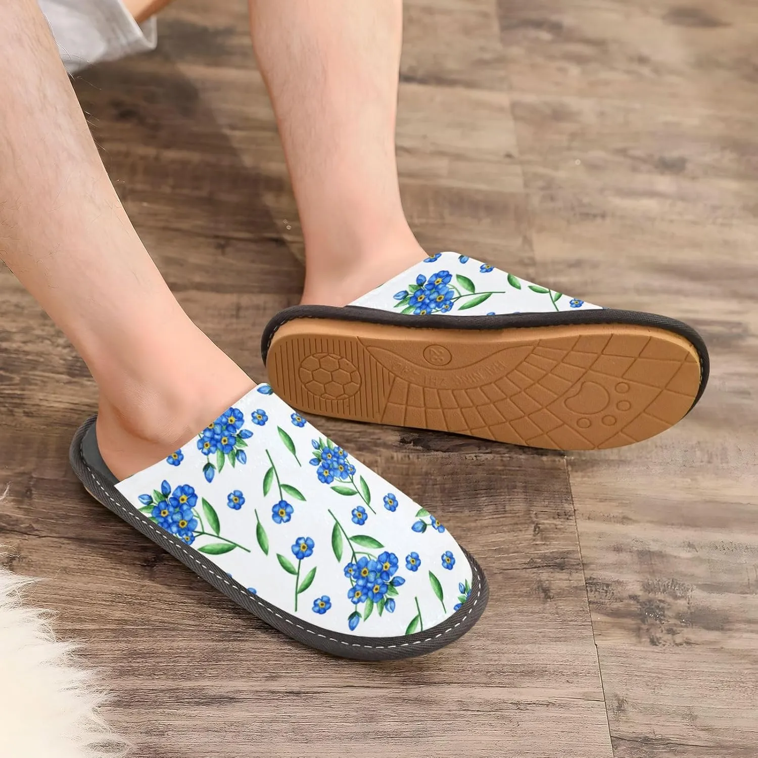 Spa Slippers Indoor House Fuzzy Slippers Soft Memory Foam Non-Slip Home Slipper Winter Shoes For Bedroom Hotel Travel 4-11