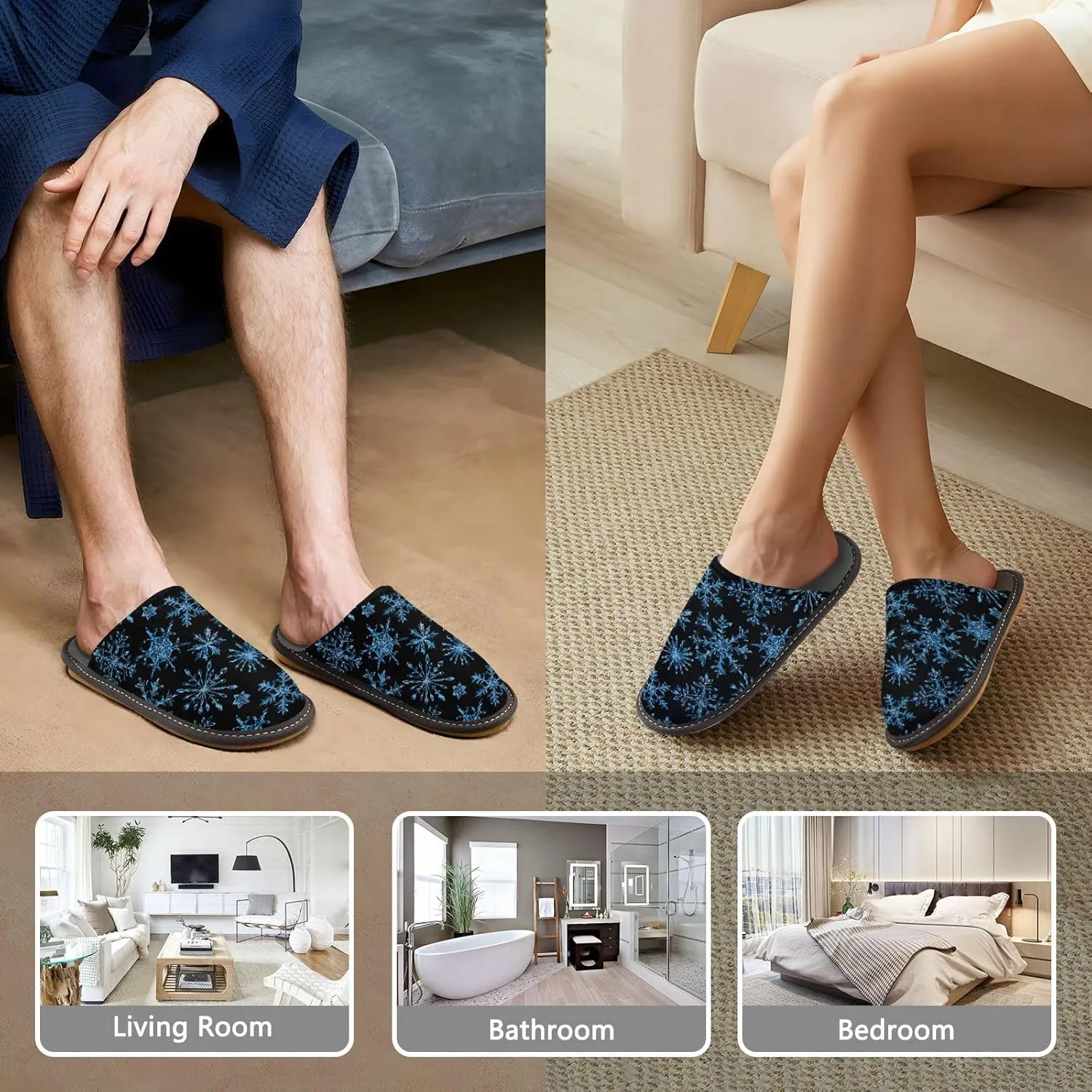 Spa Slippers Indoor House Fuzzy Slippers Soft Memory Foam Non-Slip Home Slipper Winter Shoes For Bedroom Hotel Travel 4-11
