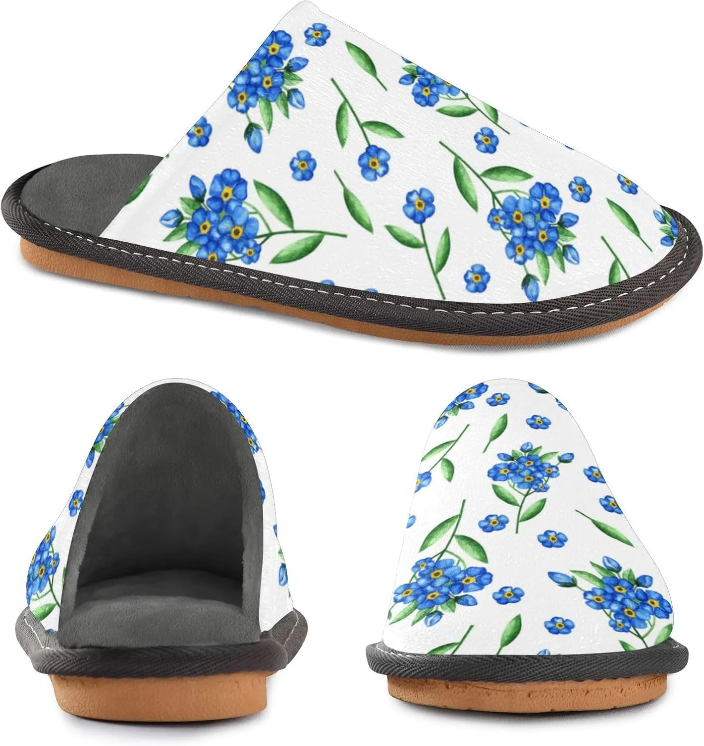 Spa Slippers Indoor House Fuzzy Slippers Soft Memory Foam Non-Slip Home Slipper Winter Shoes For Bedroom Hotel Travel 4-11