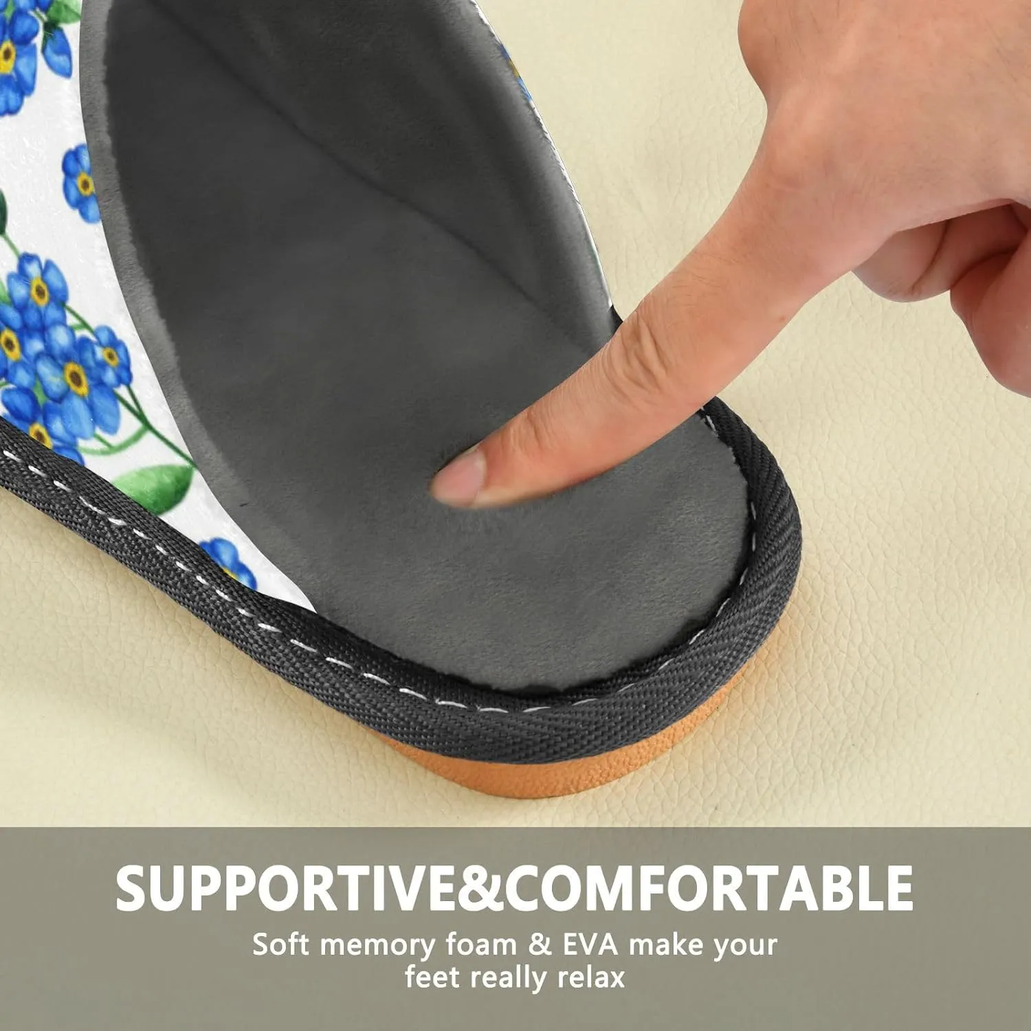 Spa Slippers Indoor House Fuzzy Slippers Soft Memory Foam Non-Slip Home Slipper Winter Shoes For Bedroom Hotel Travel 4-11
