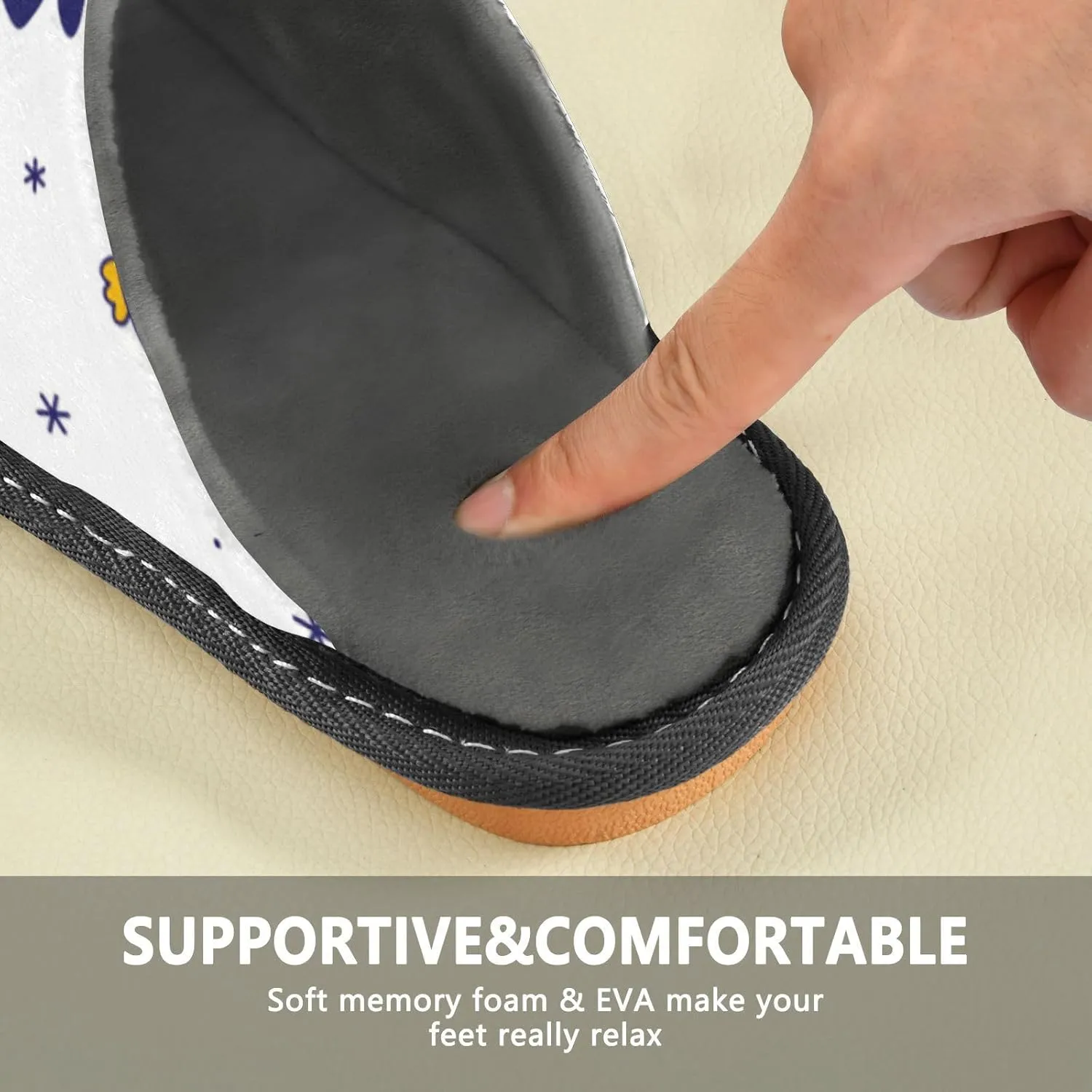 Spa Slippers Indoor House Fuzzy Slippers Soft Memory Foam Non-Slip Home Slipper Winter Shoes For Bedroom Hotel Travel 4-11