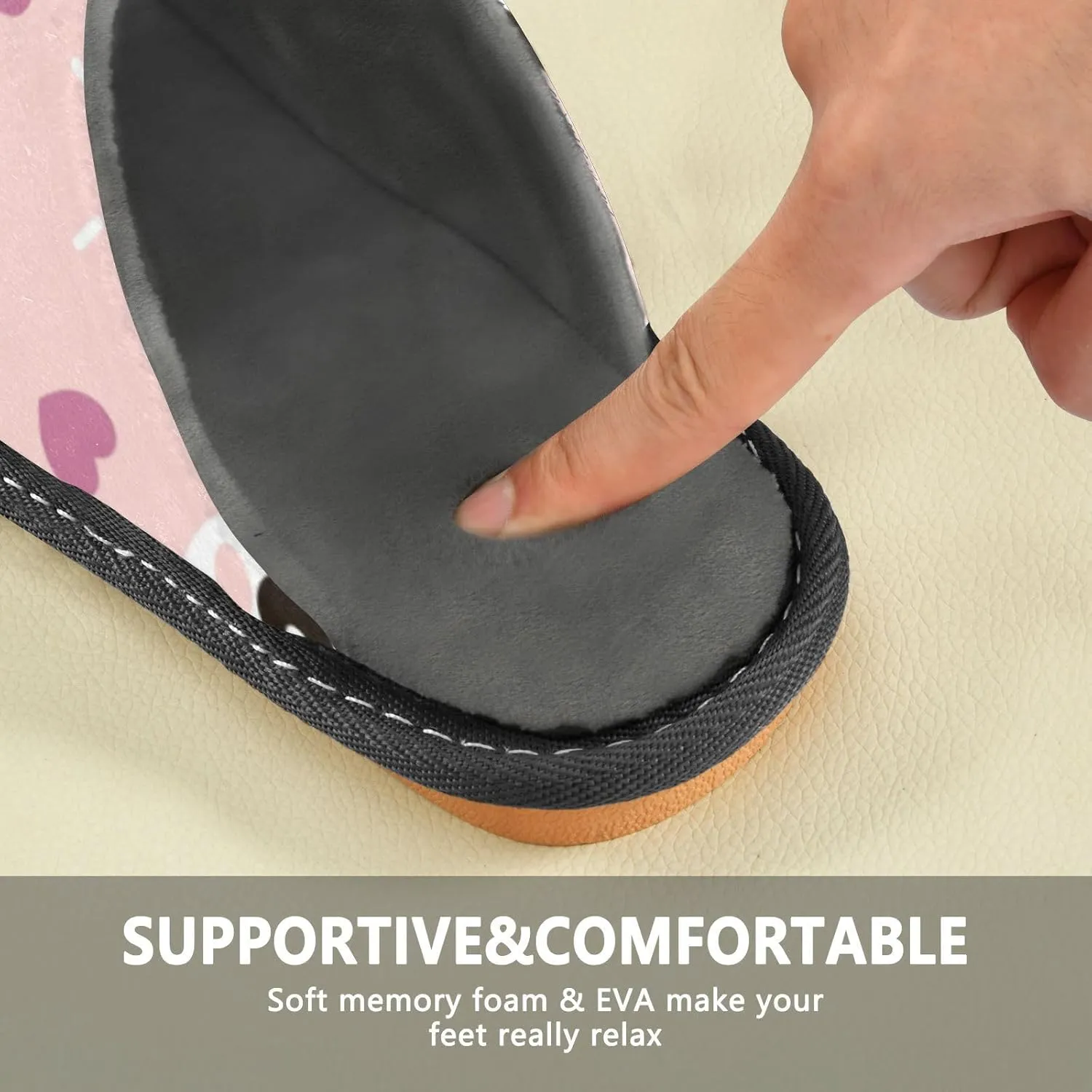 Spa Slippers Indoor House Fuzzy Slippers Soft Memory Foam Non-Slip Home Slipper Winter Shoes For Bedroom Hotel Travel 4-11