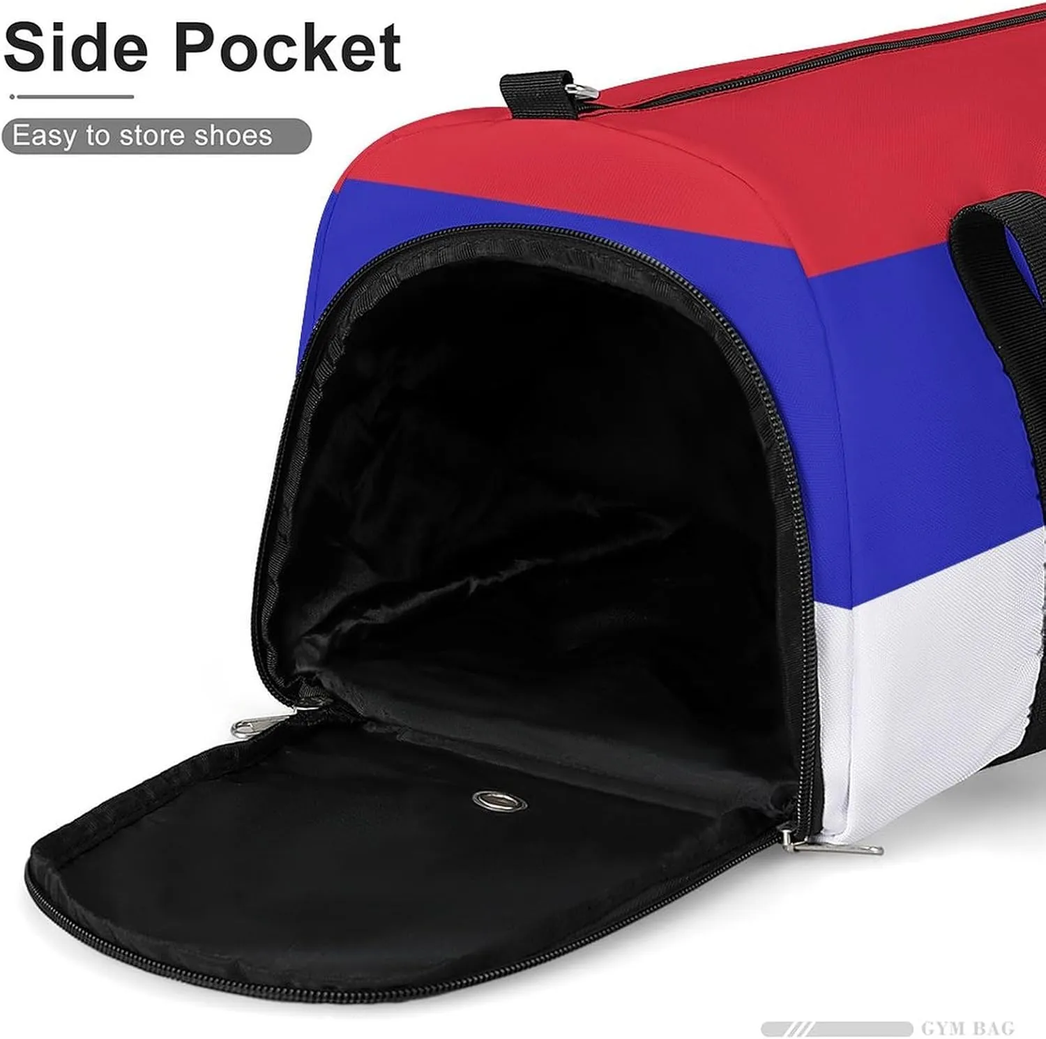 Srpska Flag Gym Duffel Bag for Men Women Shoe Compartment Waterproof Lightweight Weekender