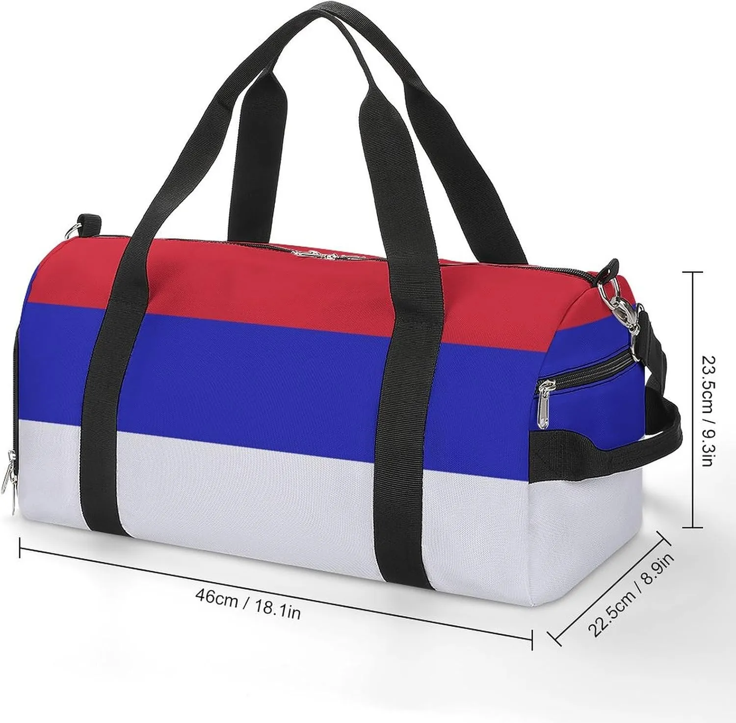 Srpska Flag Gym Duffel Bag for Men Women Shoe Compartment Waterproof Lightweight Weekender