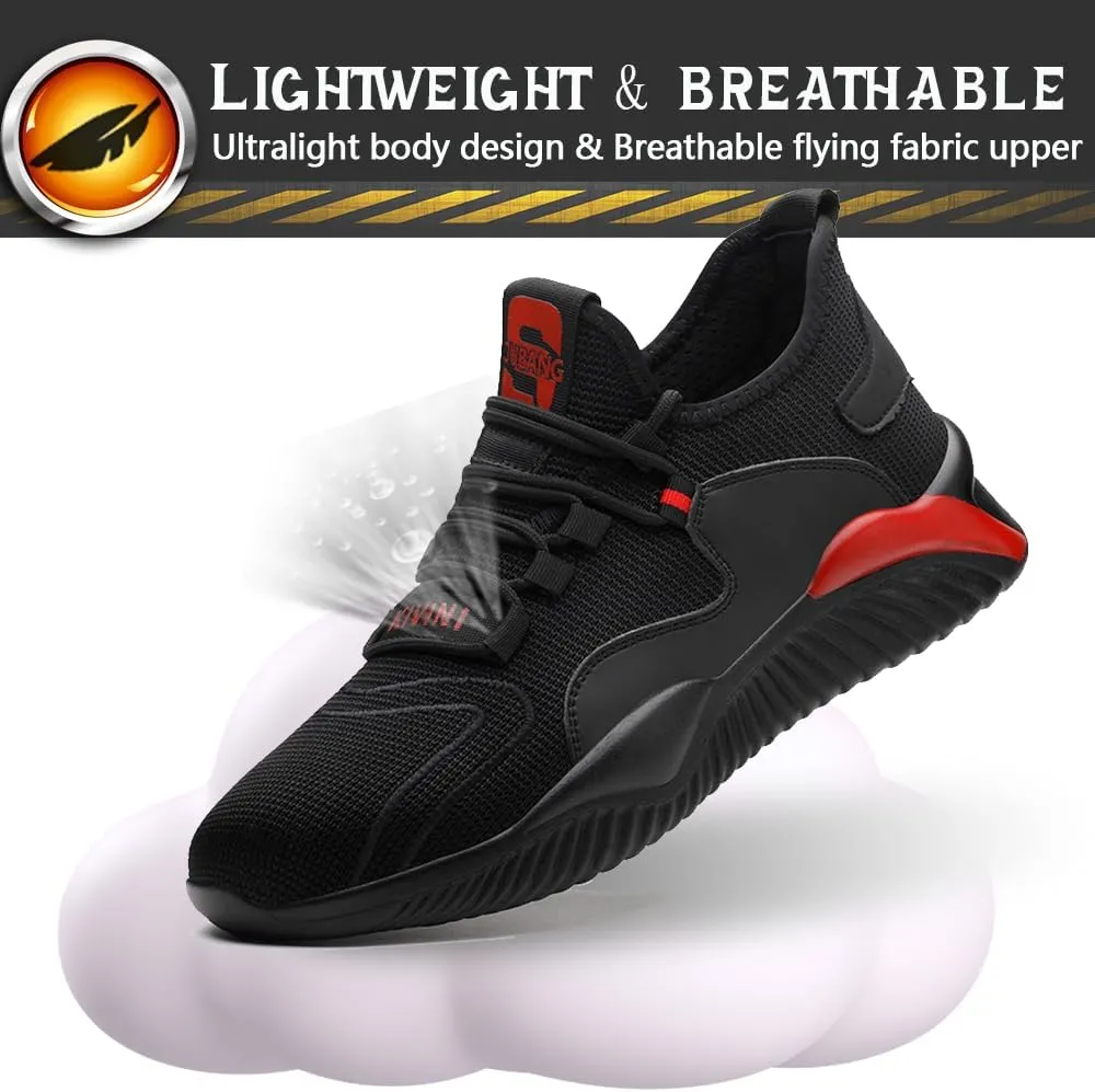 Steel Toe Safety Shoes for Men Women Work Sneakers Breathable Lightweight Industrial & Construction Shoe