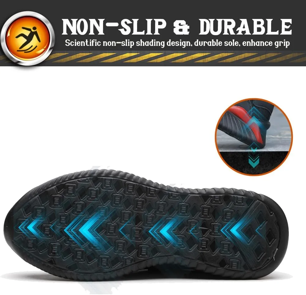 Steel Toe Safety Shoes for Men Women Work Sneakers Breathable Lightweight Industrial & Construction Shoe
