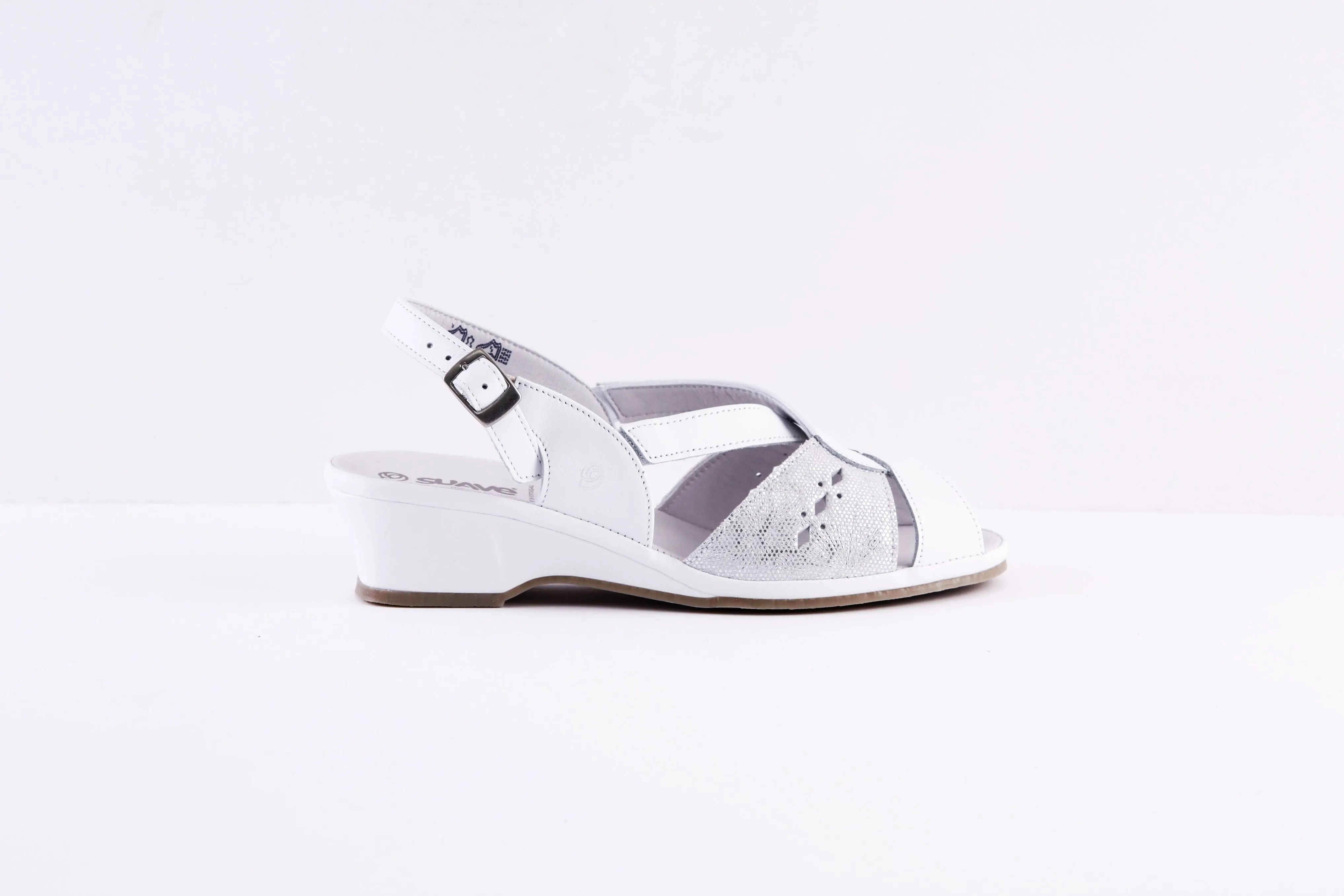 SUAVE- 6017 00 CAPRI- LOW WEDGE SANDAL - WHITE