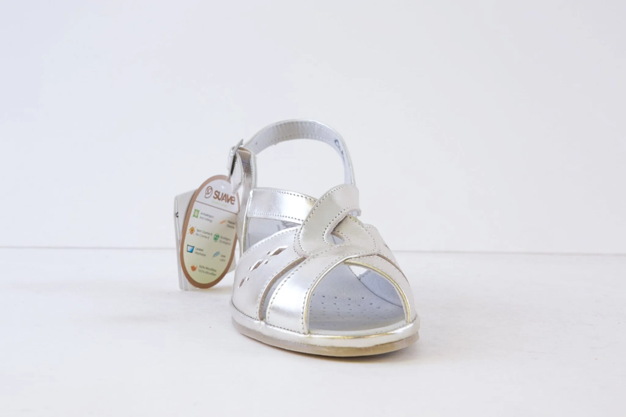 SUAVE - 6017 36 CAPRI- LOW WEDGE SANDAL - SILVER