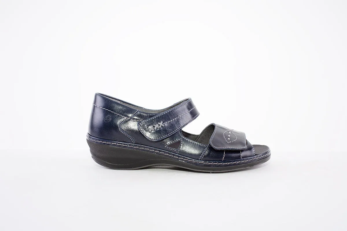 SUAVE - 6020 03 LOW WEDGE HEEL-IN SANDAL - NAVY