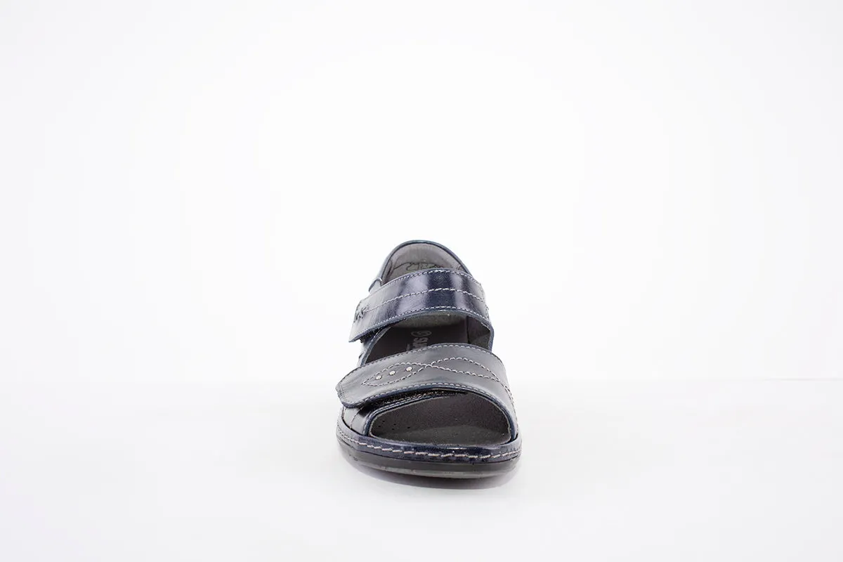SUAVE - 6020 03 LOW WEDGE HEEL-IN SANDAL - NAVY