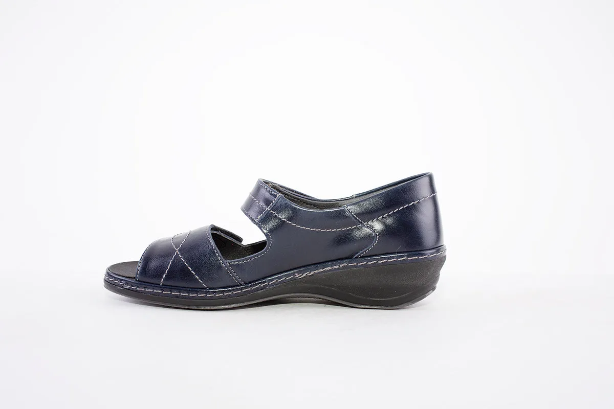SUAVE - 6020 03 LOW WEDGE HEEL-IN SANDAL - NAVY