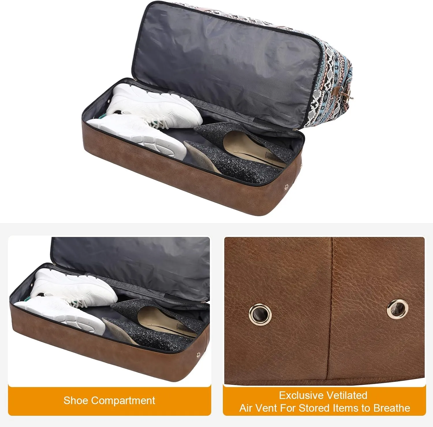 Sucipi Weekender Bags for Women Canvas Travel Duffle Bag with Shoe Compartment Overnight Bag Carry on Gym Duffel with Toiletry Bag for Traveling Weekend Hospital Bags for Labor and Delivery