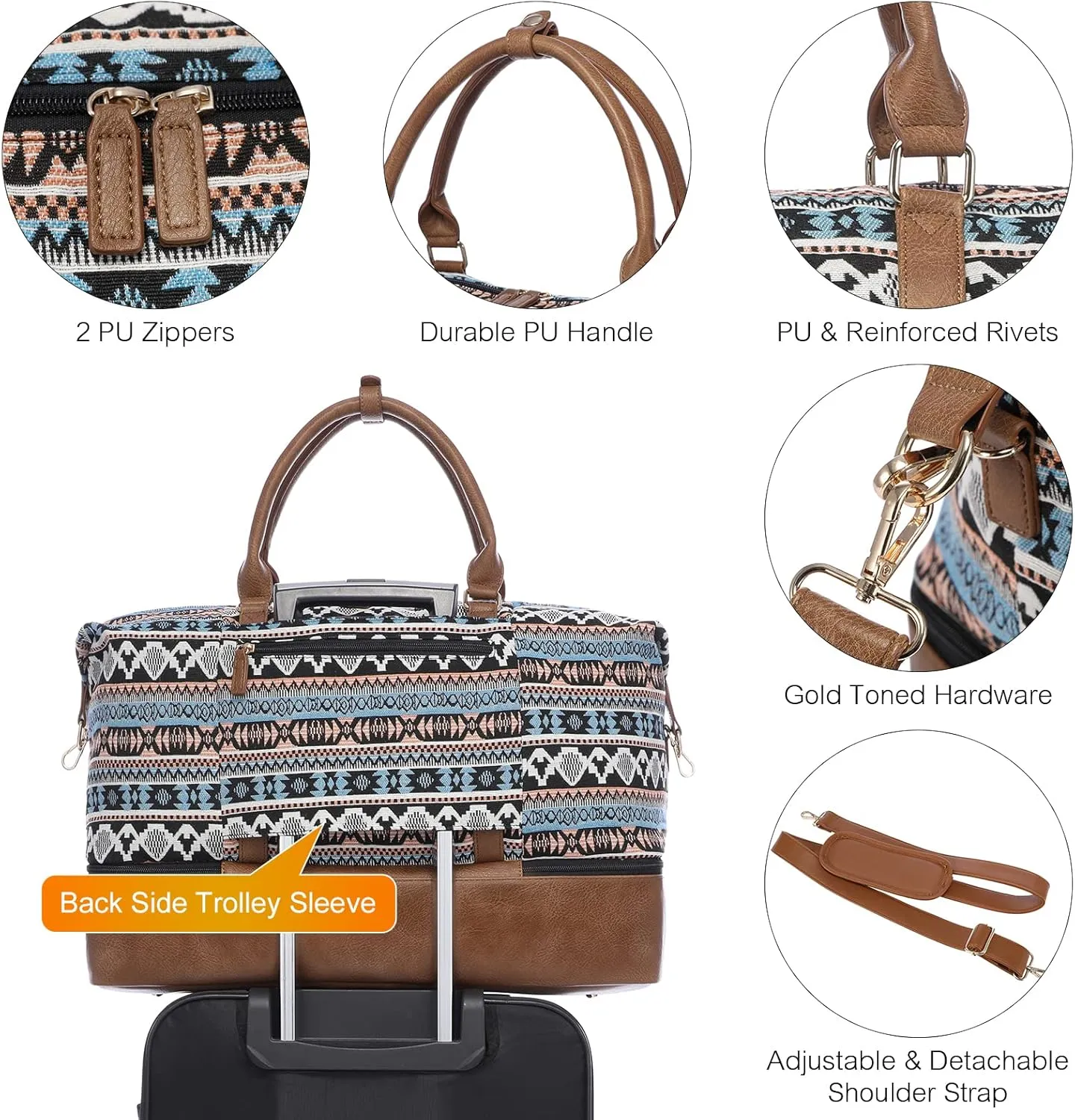 Sucipi Weekender Bags for Women Canvas Travel Duffle Bag with Shoe Compartment Overnight Bag Carry on Gym Duffel with Toiletry Bag for Traveling Weekend Hospital Bags for Labor and Delivery