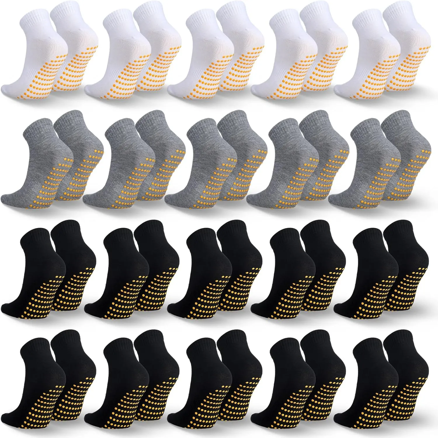 Sureio 50 Pairs Non Slip Slipper Socks with Grips Men's Anti Skid Yoga Socks with Gripper Workout Pilates Hospital