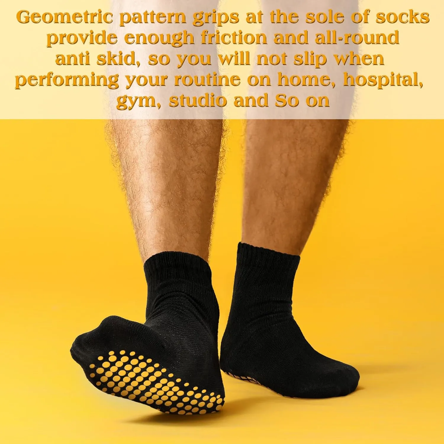 Sureio 50 Pairs Non Slip Slipper Socks with Grips Men's Anti Skid Yoga Socks with Gripper Workout Pilates Hospital