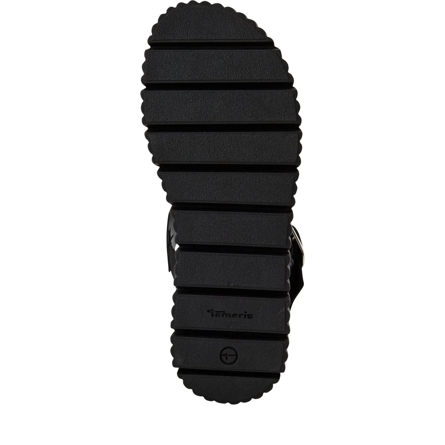 TAMARIS - 28705-001 LOW WEDGE PLATFORM SANDAL - BLACK