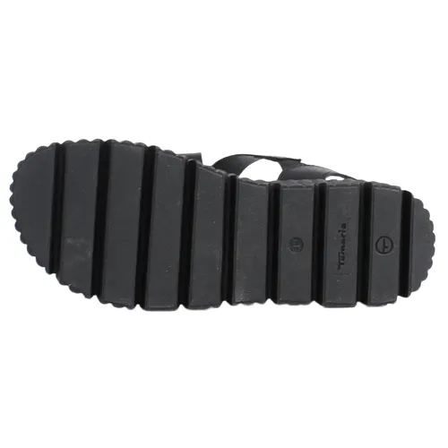 Tamaris Ladies Low Wedge Sandals - 28705-44 - Black