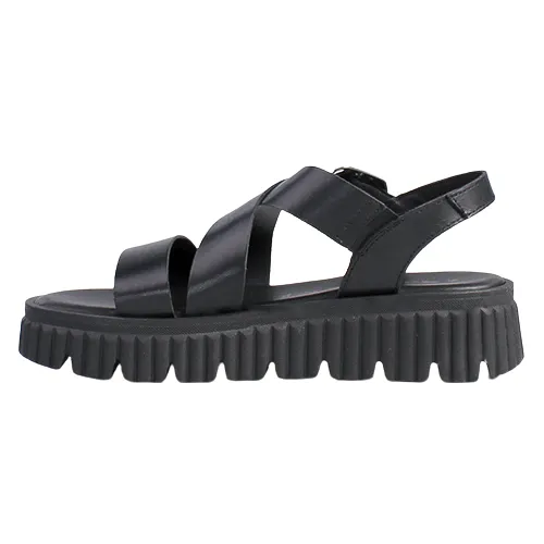 Tamaris Ladies Low Wedge Sandals - 28705-44 - Black