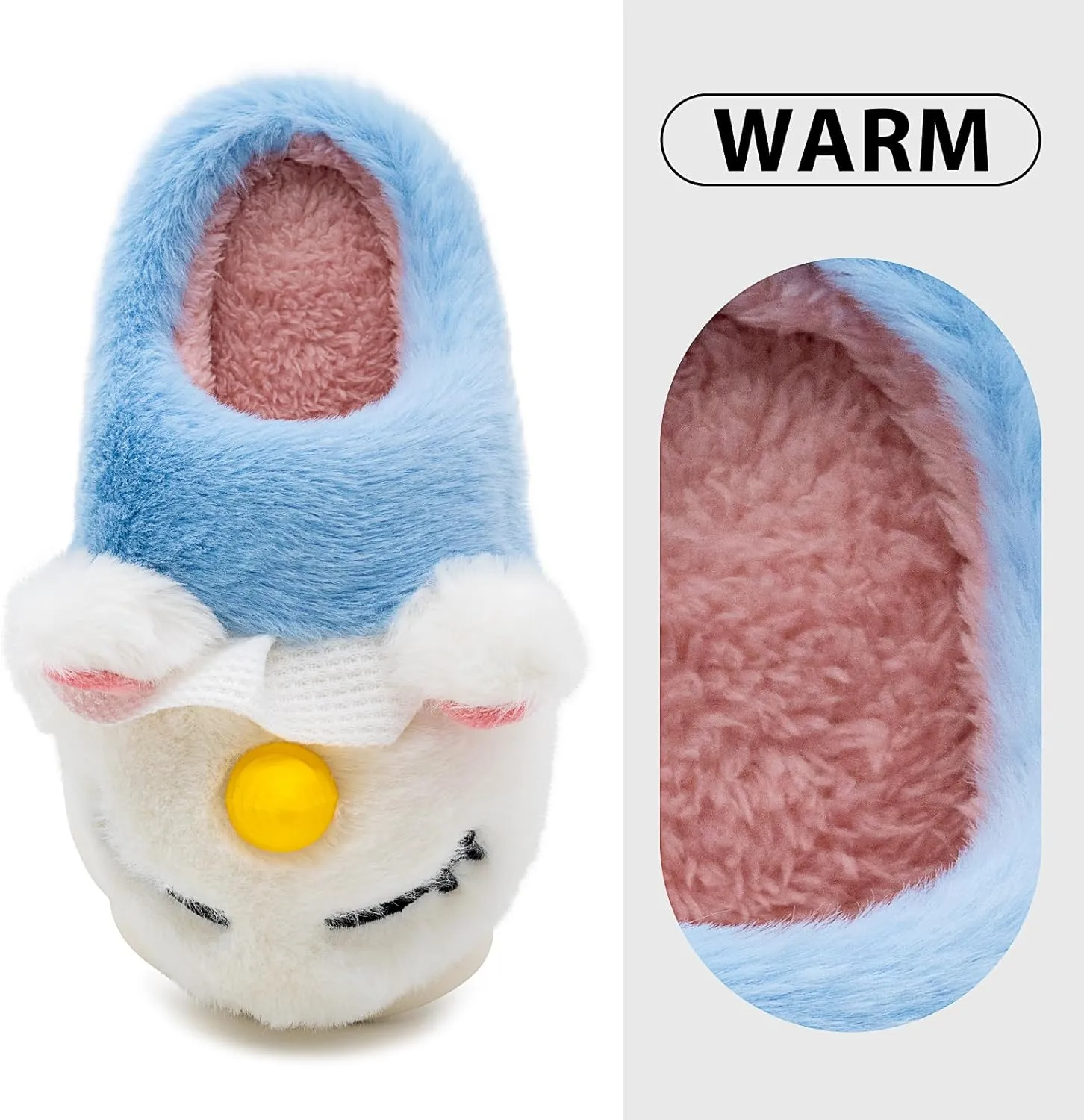 techcity Toddler Boys Girls Fuzzy Fluffy Slippers Cute 3D Unicorn Bunny Warm Shoes Winter House Home Indoor Outdoor Plush Fur Slipper Shoes