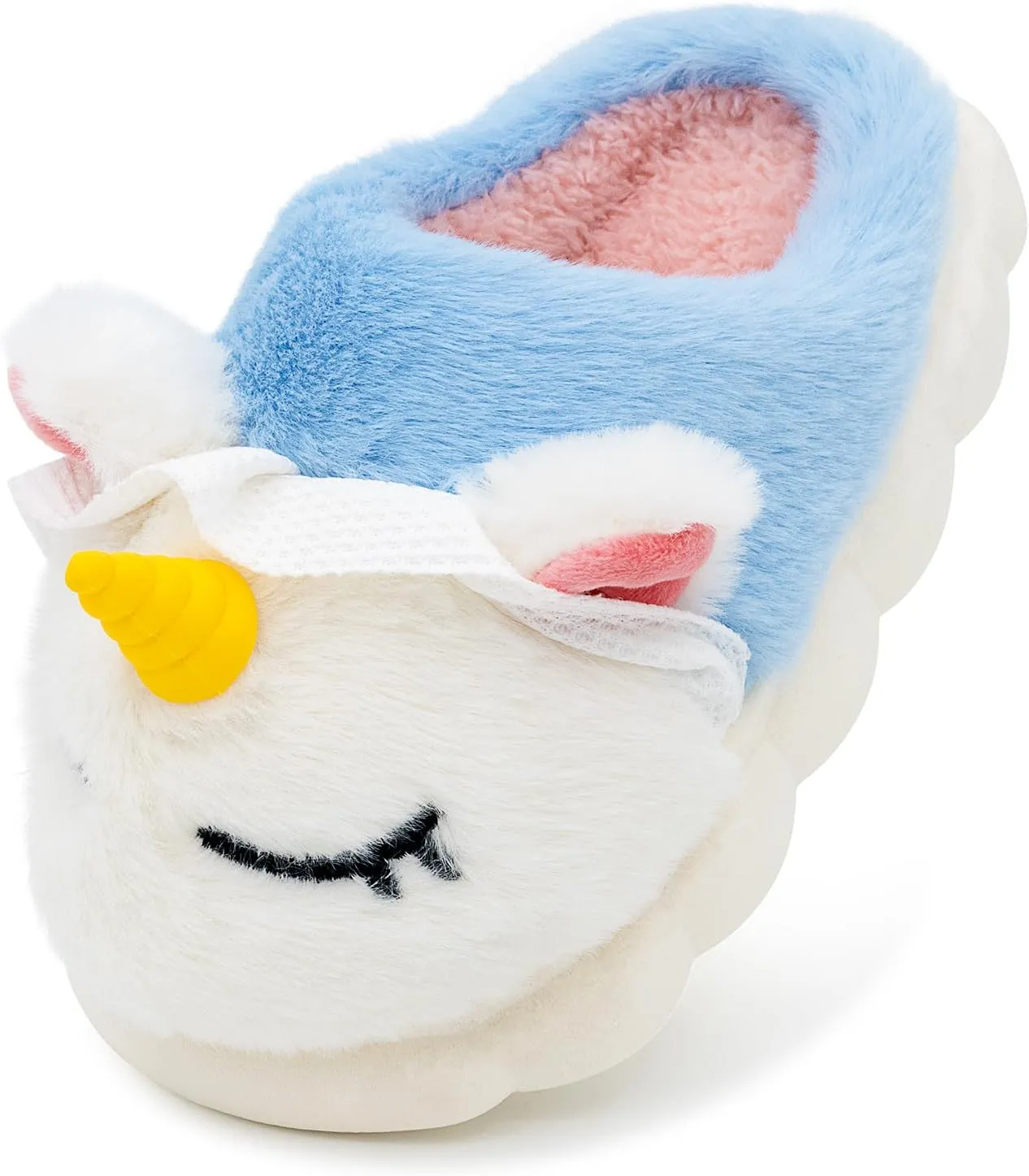techcity Toddler Boys Girls Fuzzy Fluffy Slippers Cute 3D Unicorn Bunny Warm Shoes Winter House Home Indoor Outdoor Plush Fur Slipper Shoes