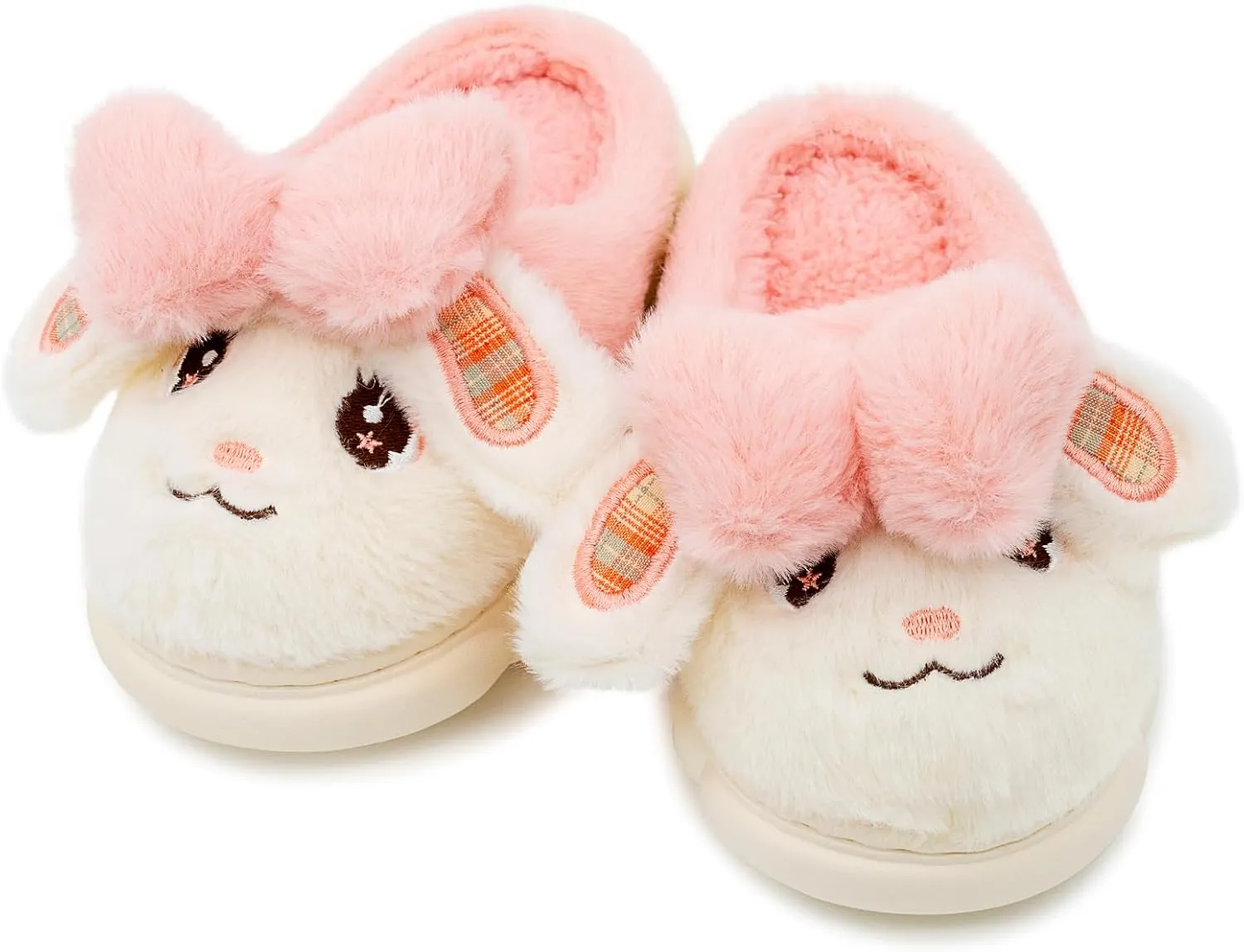 techcity Toddler Boys Girls Fuzzy Fluffy Slippers Cute 3D Unicorn Bunny Warm Shoes Winter House Home Indoor Outdoor Plush Fur Slipper Shoes
