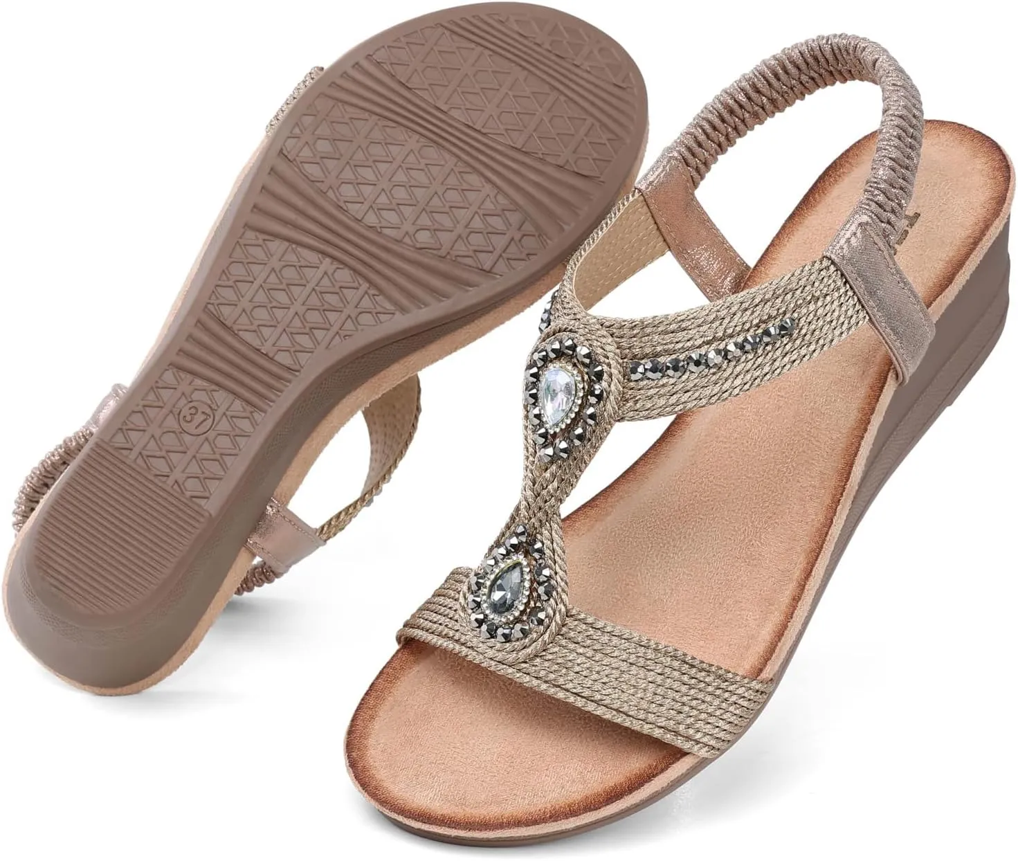 TEMOFON Womens Sandals Wedge Low: Wedge Sandal Women Dressy Summer