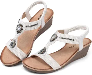 TEMOFON Womens Sandals Wedge Low: Wedge Sandal Women Dressy Summer