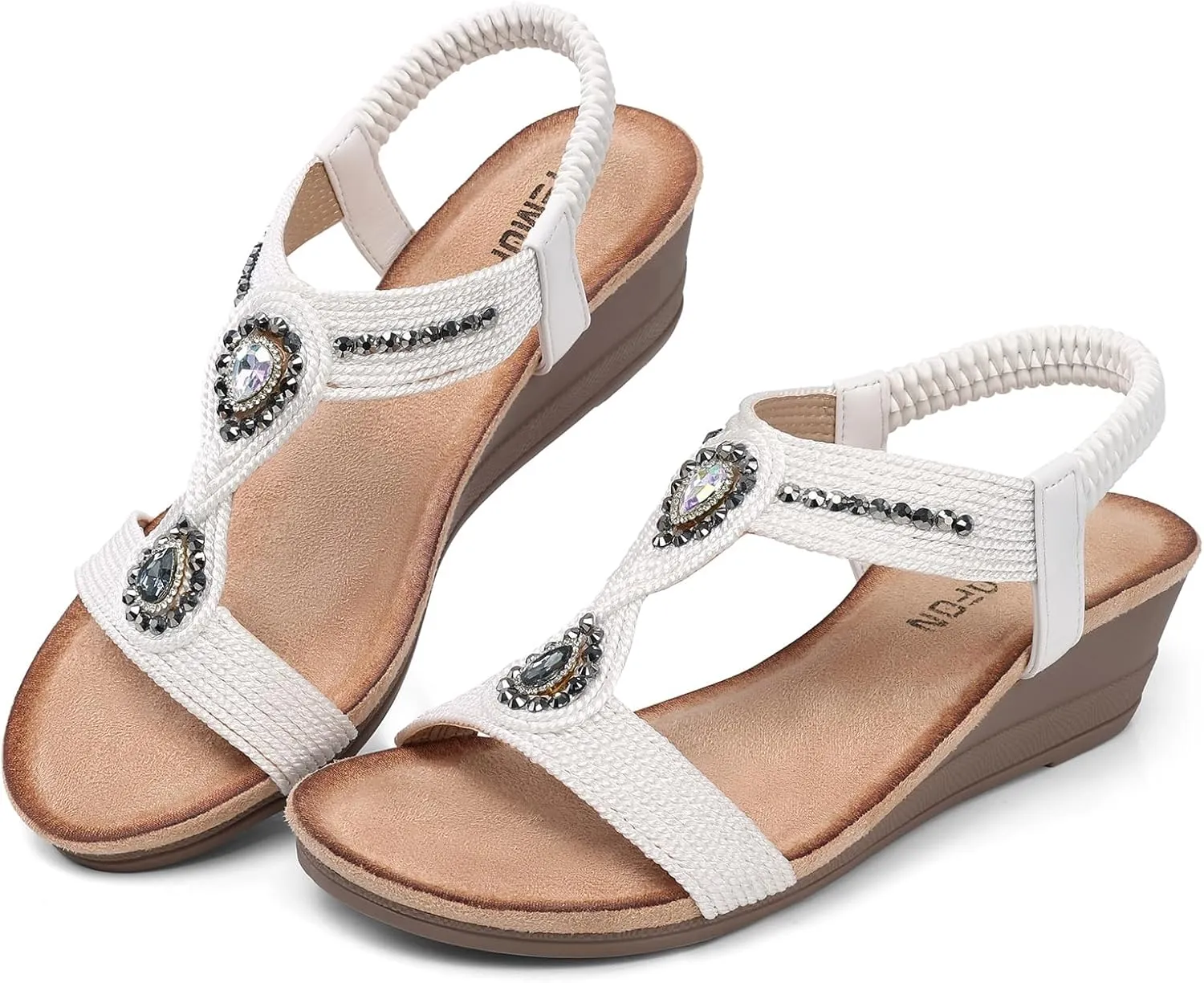 TEMOFON Womens Sandals Wedge Low: Wedge Sandal Women Dressy Summer