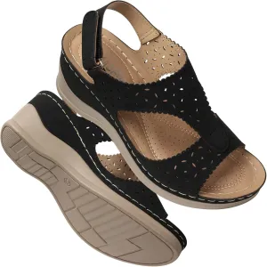 TEMOFON Womens Sandals Wedge Platform: Summer Ankle Strap Open Toe Wedge - Dressy Sandals Women - Comfortable Walking Low Sandal