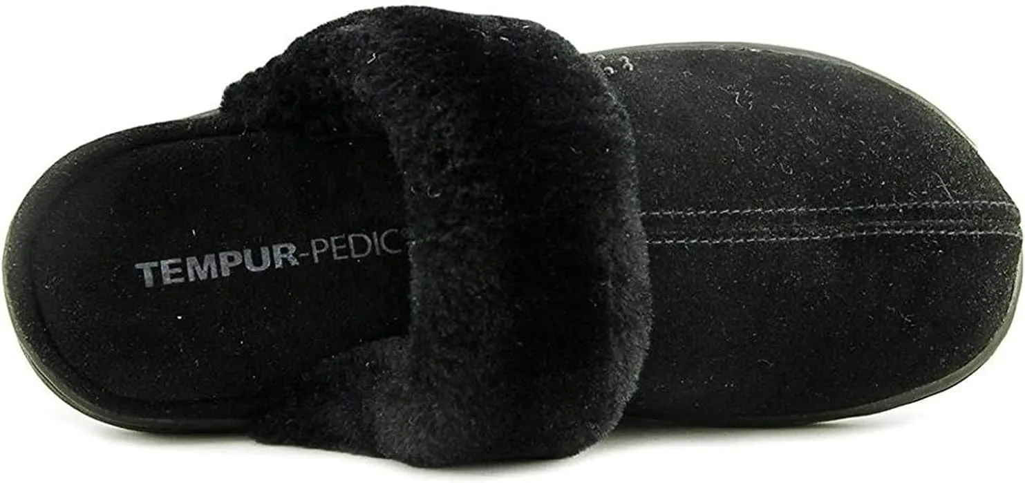 Tempur-Pedic Womens Kensley Scuff Casual Slippers Casual - Black