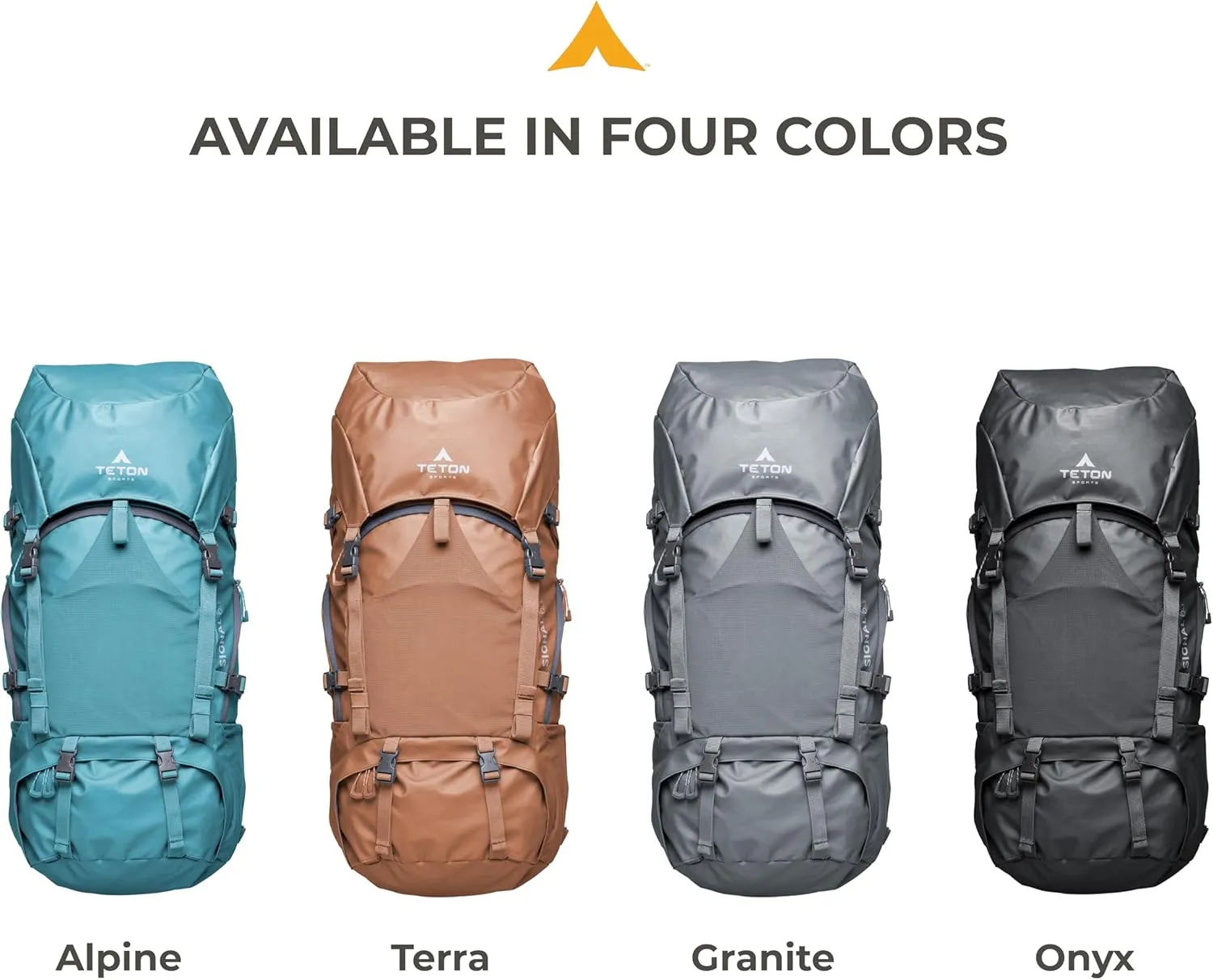 Teton 65L Signal backpack, durable and ready for hiking, camping or backpacking. Perfect lightweight travel bag with more room than you think, Terra