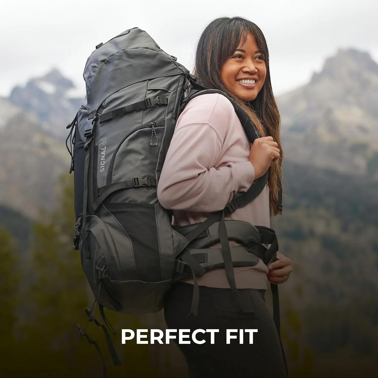 Teton 65L Signal backpack, durable and ready for hiking, camping or backpacking. Perfect lightweight travel bag with more room than you think, Terra