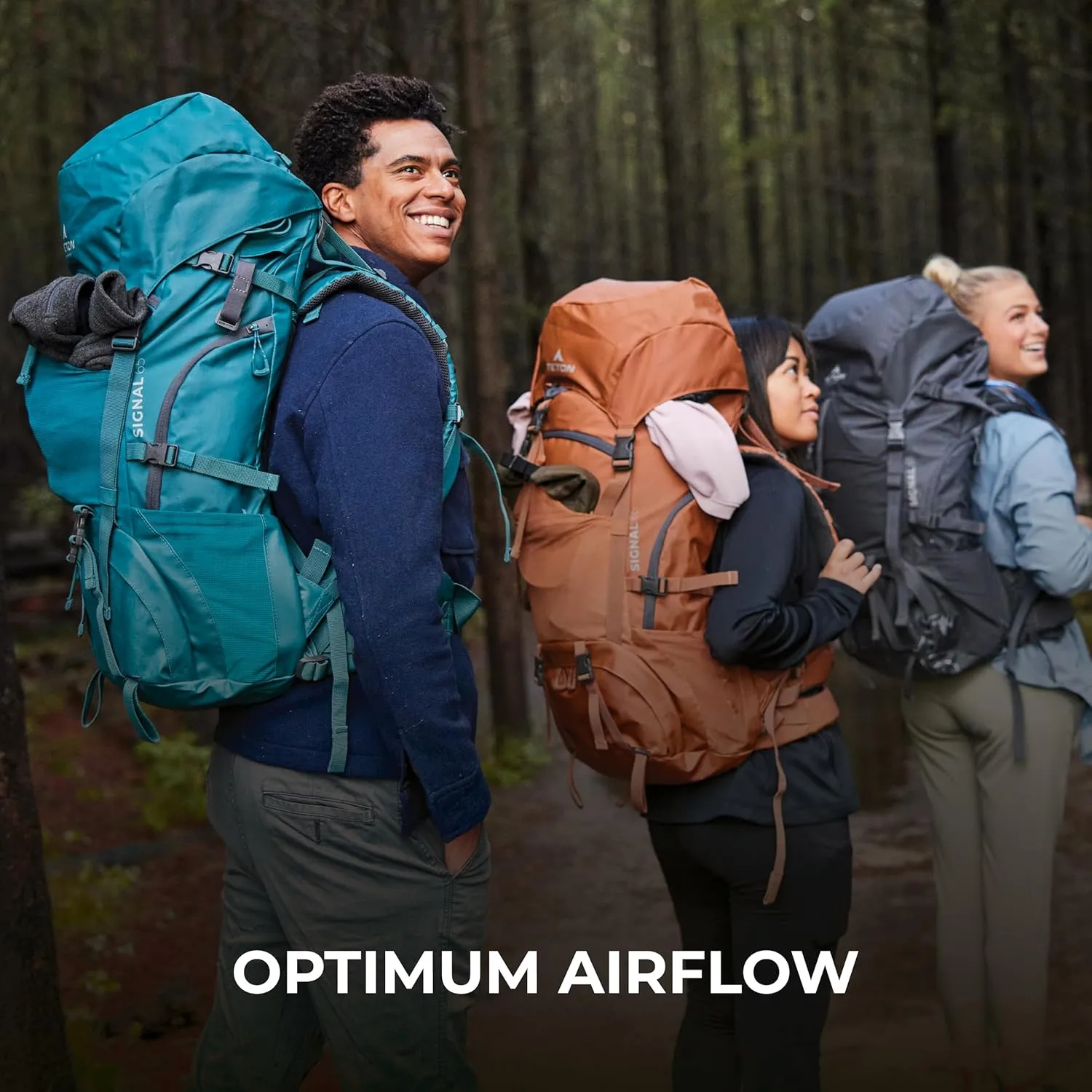 Teton 65L Signal backpack, durable and ready for hiking, camping or backpacking. Perfect lightweight travel bag with more room than you think, Terra