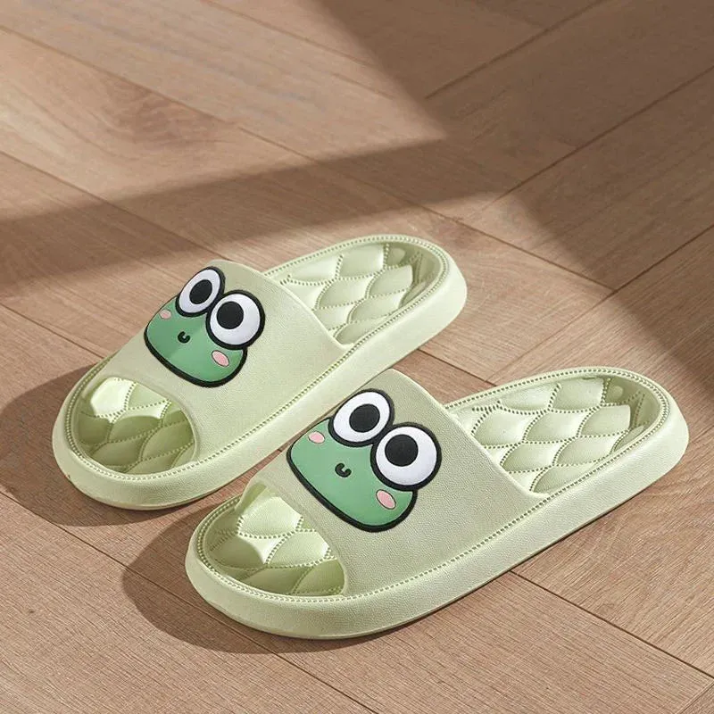 Thick Platform Non-Slip Cartoon Frog Flip Flops Beach slipper