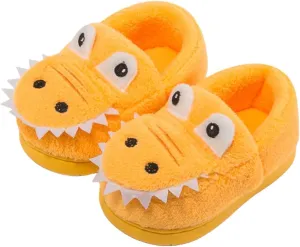 Toddler Boys Girls Dinosaur House Slippers Kids Cute Animal Slippers with Memory Foam Plush Warm Non-slip Home Shoes for Indoor and Outdoor