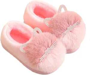 Toddler Cute Cat House Slippers - Fuzzy Winter Warm Soft House Shoes for Girls