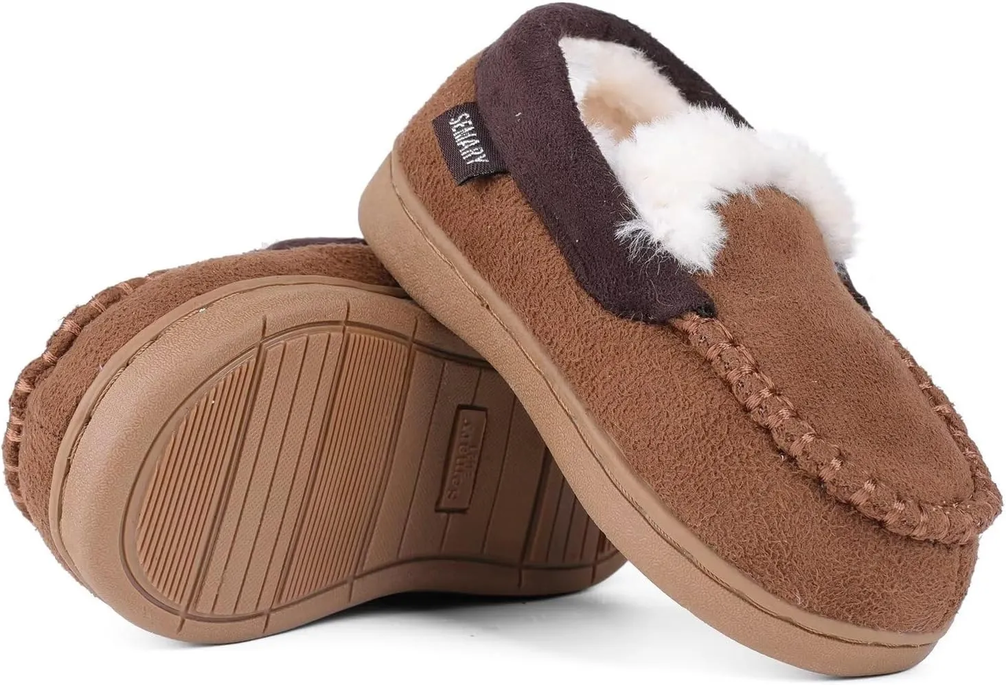 Toddler Kids' Moccasin House Shoe with Indoor Outdoor Memory Foam Sole Protection Slipper U722WLFX-0914