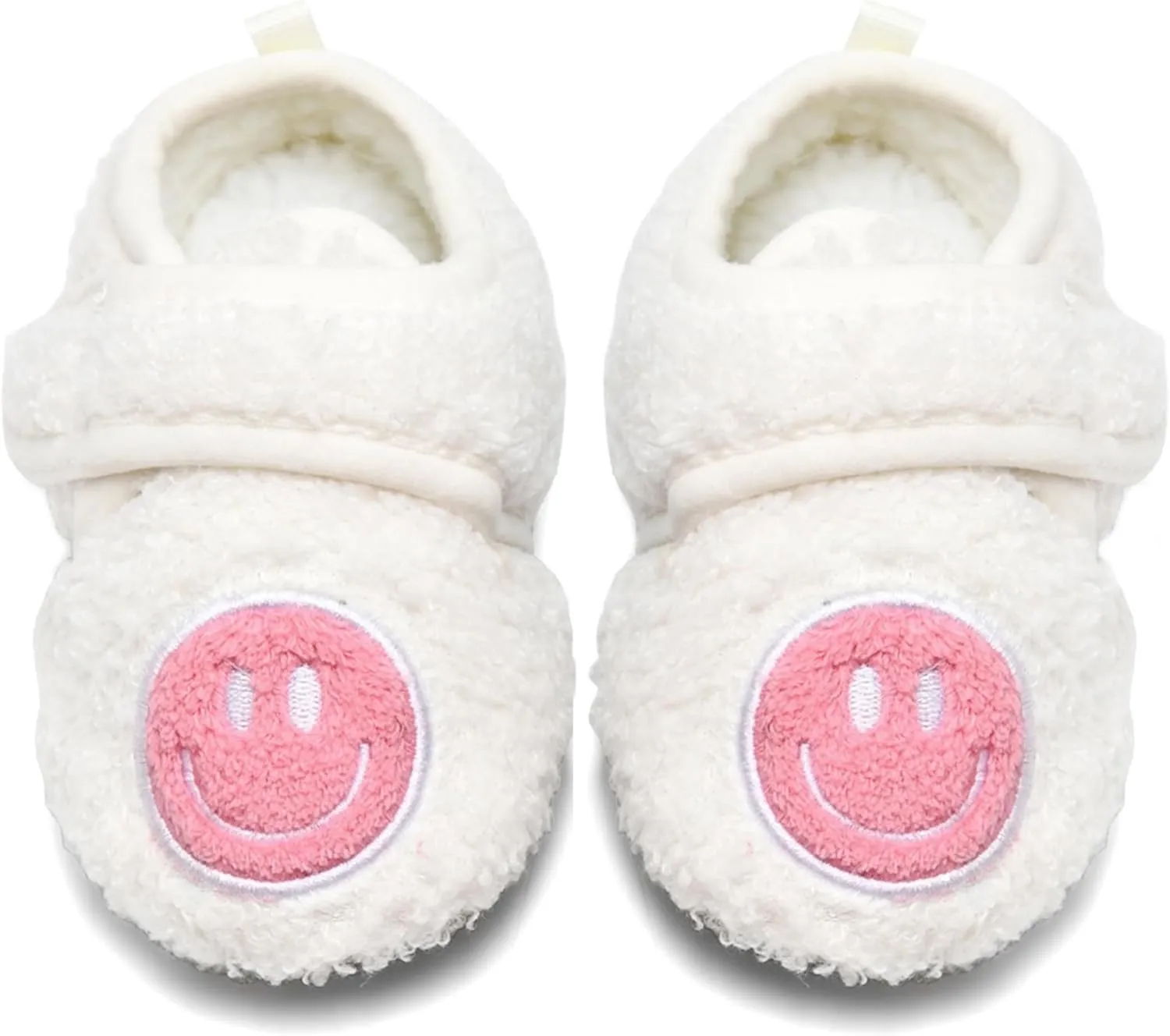 Toddler Smiley Face Slippers Boys Girls House Indoor Non Slip Shoes Warm Cozy Socks for Baby Kids