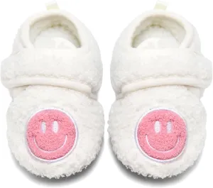 Toddler Smiley Face Slippers Boys Girls House Indoor Non Slip Shoes Warm Cozy Socks for Baby Kids