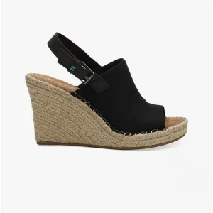 TOMS MONICA Womens Slingback Wedge Sandals Black
