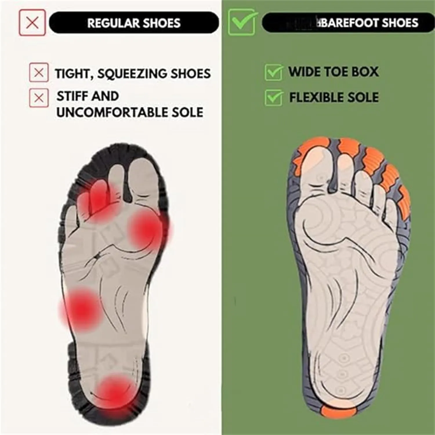 Trail Barefoot Hiking Shoes Unisex, Running Waterproof Barefoot Knit Trainers, Fitness Fivefinger Toe Shoes for Women Men