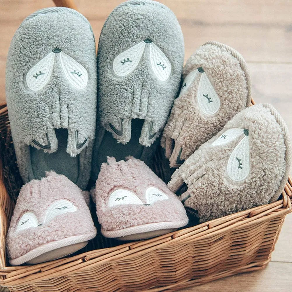 Tuiyata Cute Animal Slippers for Women Mens Winter Warm Memory Foam Cotton Home Slippers Soft Plush Fleece Slip on House Slippers for Girls Indoor Outdoor Shoes