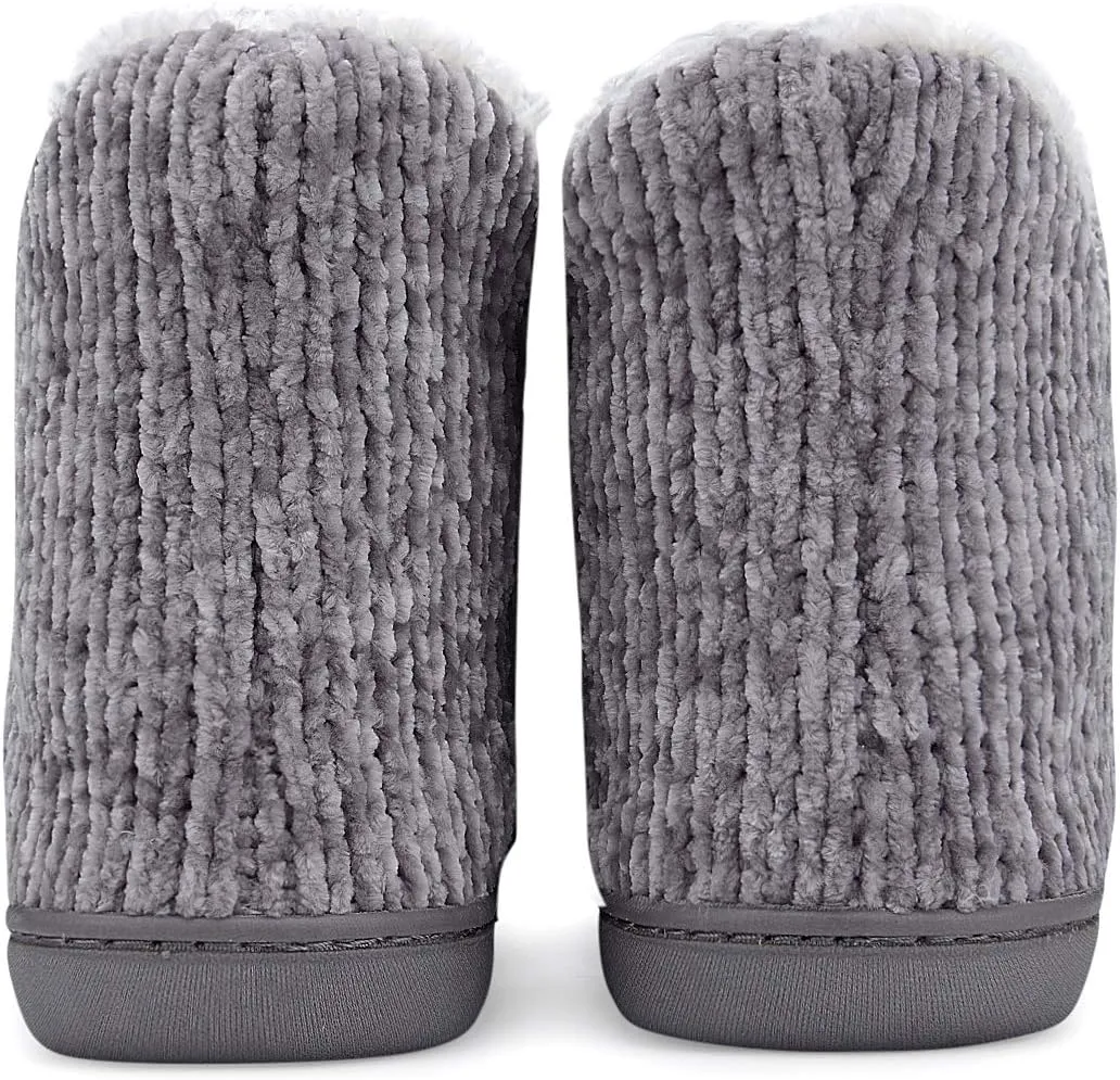 TUOBUQU Women Warm Bootie Slippers Fluffy Plush Indoor Outdoor Winter Booty Slippers