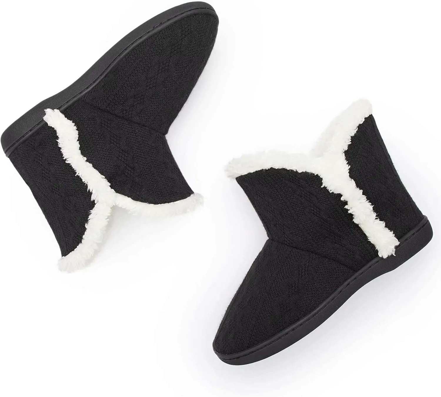 TUOBUQU Women Warm Bootie Slippers Fluffy Plush Indoor Outdoor Winter Booty Slippers