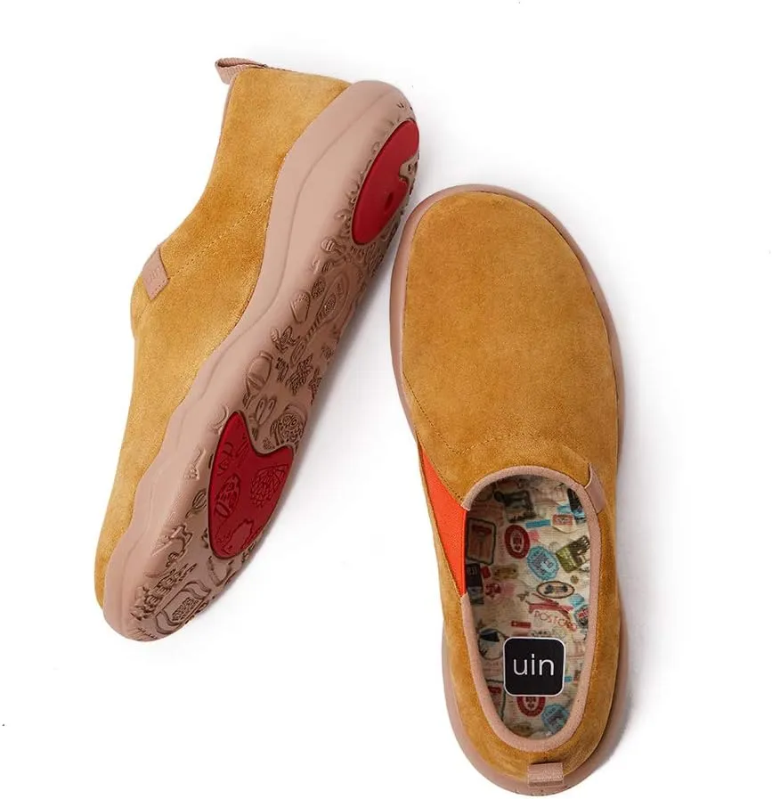 UIN Men's Walking Shoes Slip On Cow Suede Casual Lightweight Comfort Fashion Sneaker Cuenca