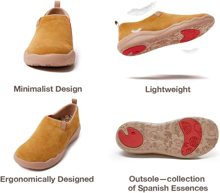 UIN Men's Walking Shoes Slip On Cow Suede Casual Lightweight Comfort Fashion Sneaker Cuenca