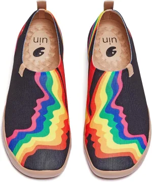 UIN Men's Walking Travel Shoes Slip On Canvas Casual Loafers Lightweight Comfort Fashion Sneaker Happy Doggies